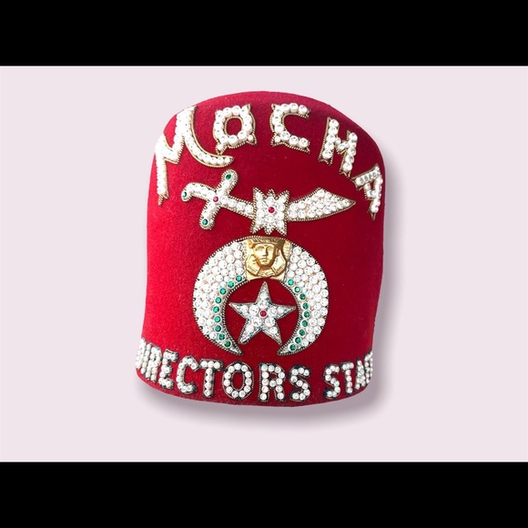Masonic Shriners Fez Cap Jewelled Headdress Hat Tassel Director Club Member VTG - Picture 2 of 10